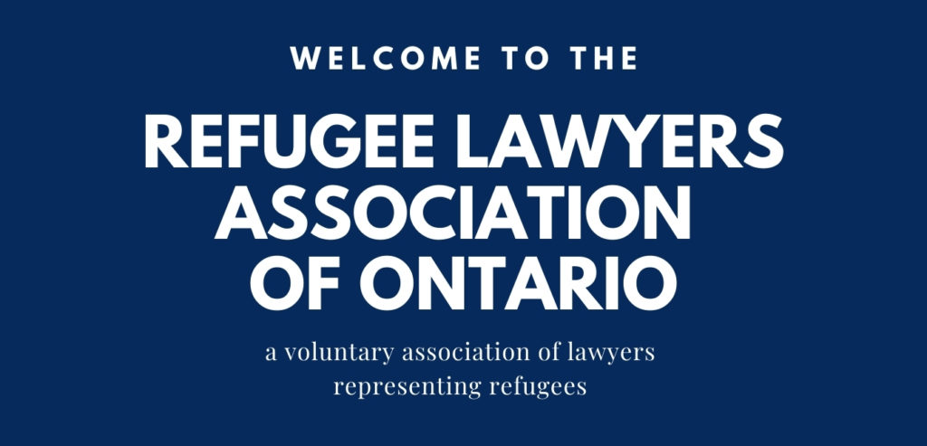 Refugee Lawyers Association of Ontario Welcome Banner Home
